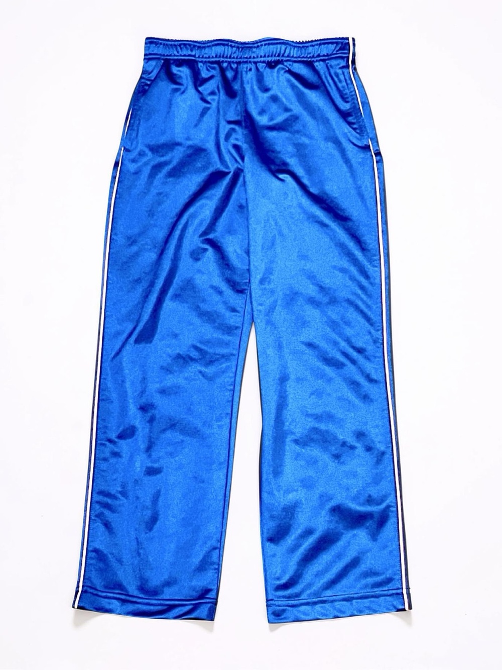 Athletic Works Boys Blue Athletic Track Pants Size Large 10/12 Side Stripe Perfo